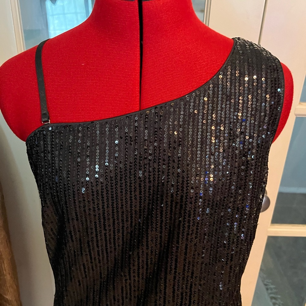 Grace Karin sequin spaghetti strap lined top. L